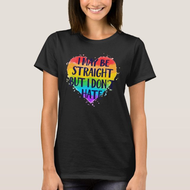 Camiseta Posso ser Hetero, mas não odeio LGBT Gay Lesbia (Frente)