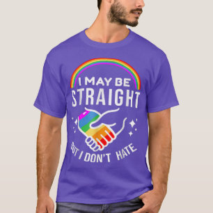 Camiseta Posso ser Hetero, mas não odeio Orgulho gay LGBT