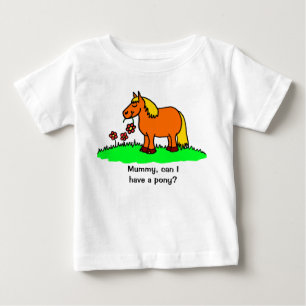 Camiseta Posso Ter um Pônei Desenho Animado Fofo
