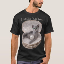 Posso Ver a Sua Alma Design Divertido de Gato Azul