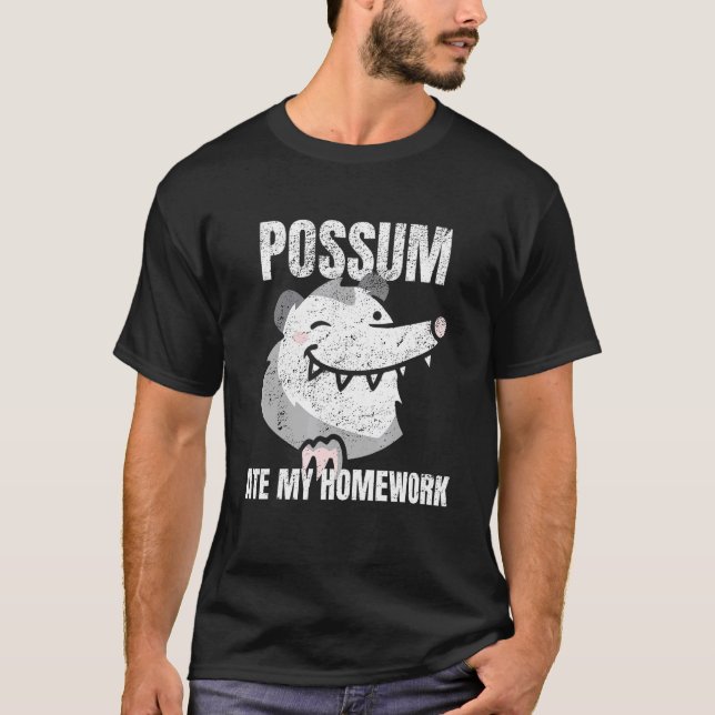 Camiseta Possum Ate My Homework (Frente)
