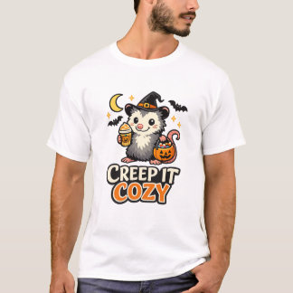 Camiseta Possum de Halloween Creep It Cozy