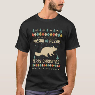 Camiseta Possum Funny Ugly Sweater Vintage Retro Para Crist