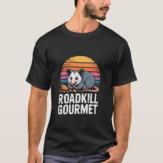 Camiseta Possum Lanches Roadkill Gourmet Gráfico Engraçado (Frente)
