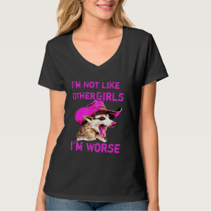 Camiseta Possum Não É Como Outras Meninas Pior Oculta Engra