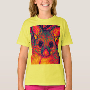 Camiseta possums australiano de cauda espessa psicodélico