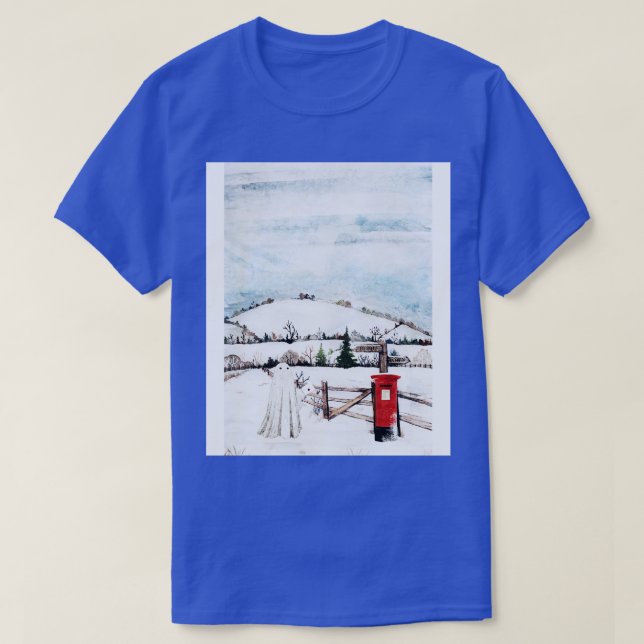 Camiseta Posta de neve aos domingos (Frente do Design)