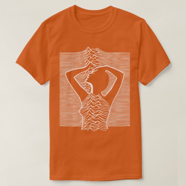Camiseta posta punk mulher ondas design (Frente do Design)