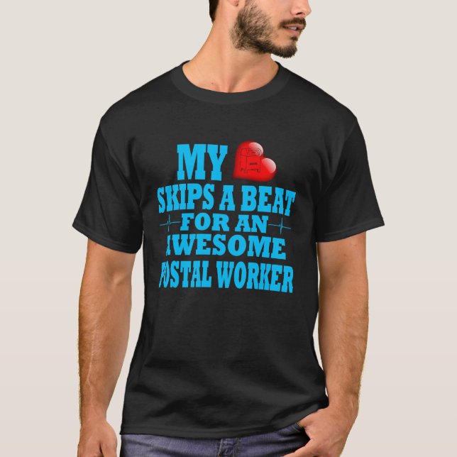 Camiseta Postal Worker Valentines Mail Handler Employee Lov (Frente)