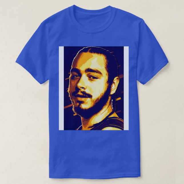 Camiseta postar retrato de malone 80s (Frente do Design)