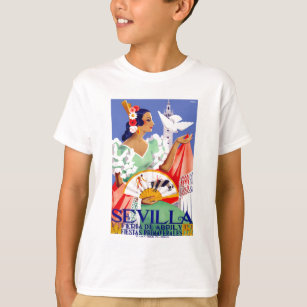 Camiseta Poster 1952 justo de abril da espanha de Sevilha