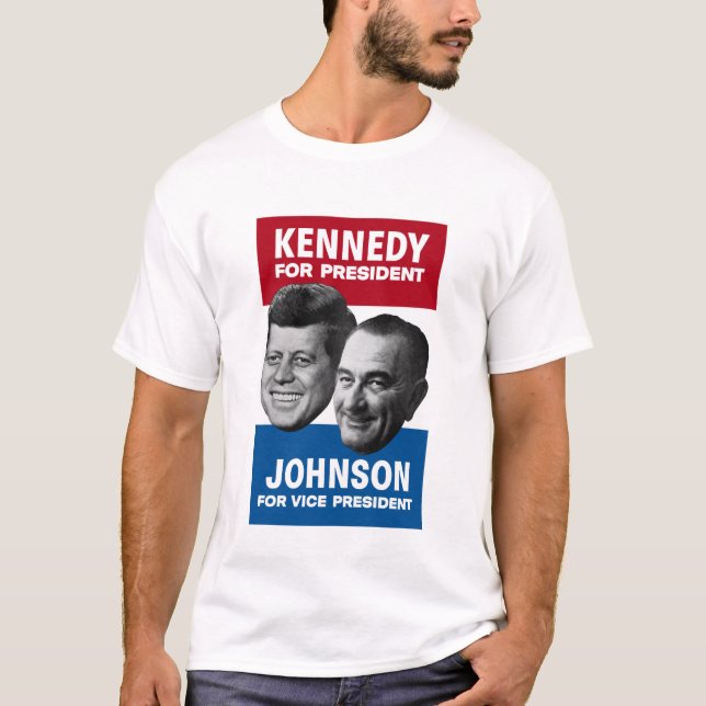 Camiseta Poster 1960 da eleição de Kennedy e de Johnson (Frente)