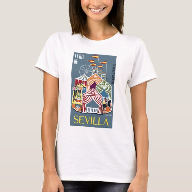Camiseta Poster 1960 do festival de Sevilha da espanha (Frente)