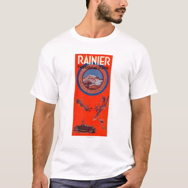 Camiseta Poster 2 da propaganda do Monte Rainier (Frente)