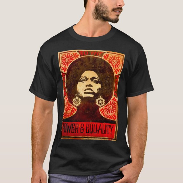 Camiseta Poster Angela Davis 1971 Sticker (Frente)