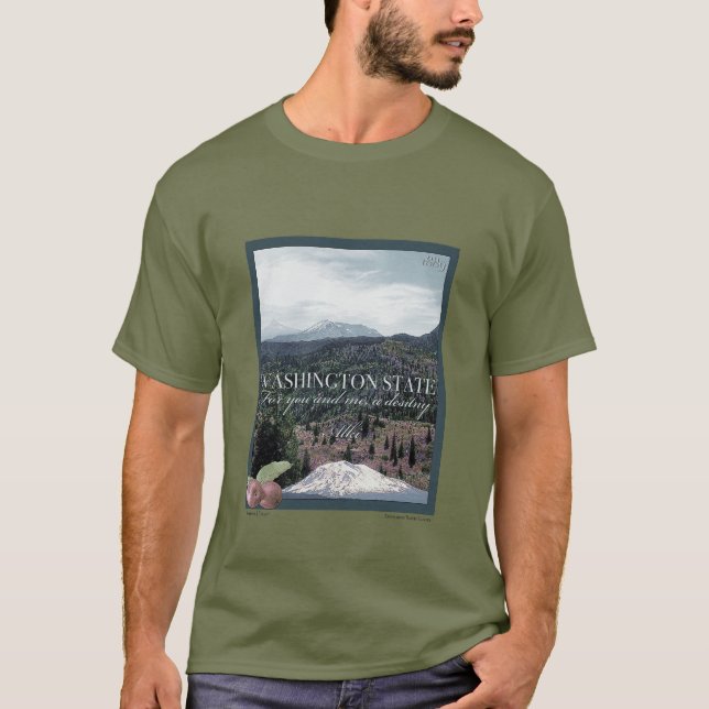 Camiseta Poster Art do Estado de Washington (Frente)