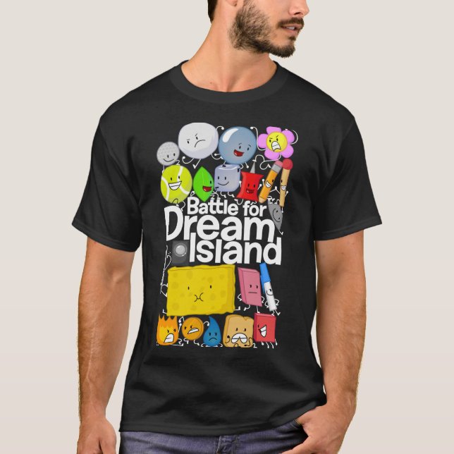 Camiseta Poster BFDI Camisa-T Ajustado-X-Relaxada Preta (Frente)