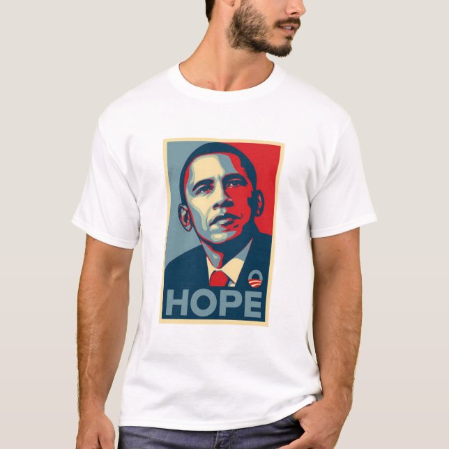 Camiseta Poster da esperança de Barack Obama (Frente)