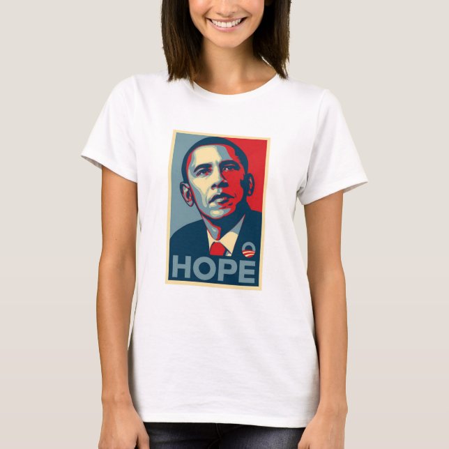 Camiseta Poster da esperança de Barack Obama (Frente)