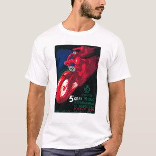 Camiseta Poster da motocicleta de 5 Gran Premio Internat'l