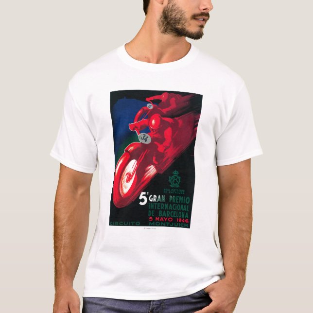 Camiseta Poster da motocicleta de 5 Gran Premio Internat'l (Frente)