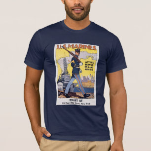 Camiseta Poster da Primeira Guerra Mundial dos fuzileiros