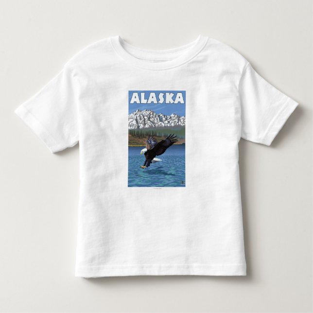 Camiseta Poster das viagens vintage de AlaskaBald Eagle (Frente)