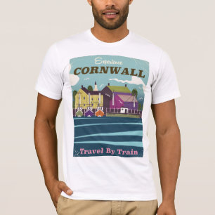 Camiseta Poster das viagens vintage de Cornualha da