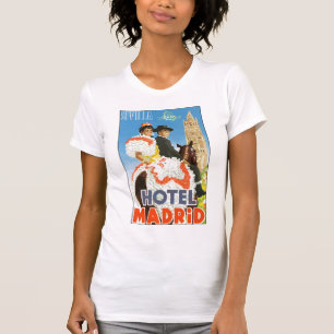 Camiseta Poster das viagens vintage de Madrid do hotel