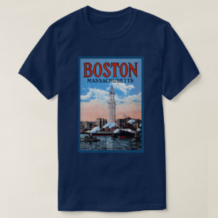 Camiseta Poster das viagens vintage de Massachusetts do