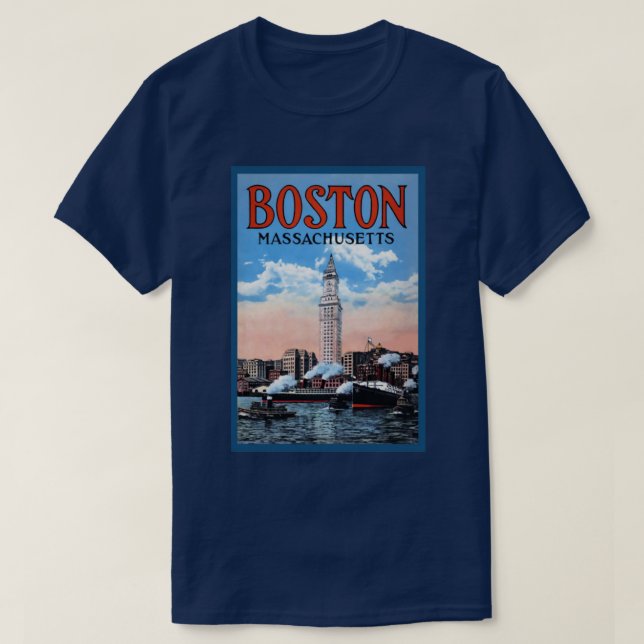 Camiseta Poster das viagens vintage de Massachusetts do (Frente do Design)
