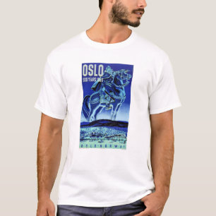 Camiseta Poster das viagens vintage de Oslo Noruega