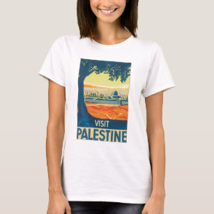 Camiseta Poster das viagens vintage de Palestina da visita