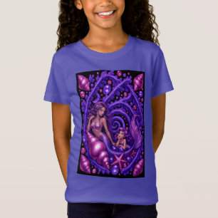 Camiseta Pôster de Arte Fantasia Mermaid Duo Oceano Sonho R