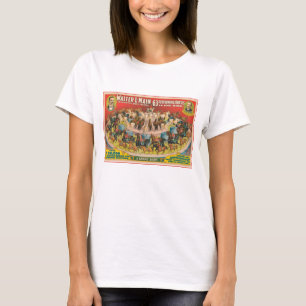 Camiseta Poster De Circo De 63 Cavalos Executantes Num Anel