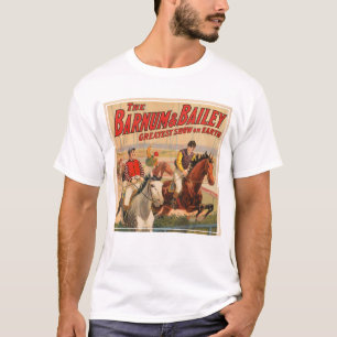 Camiseta Poster de Circo De Macacos Em Cavalos Saltando Uma