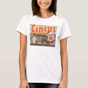 Camiseta Poster De Circo De Pessoas Que Entram No Topo Gran