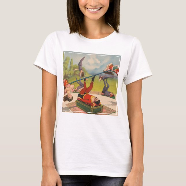 Camiseta Poster de Circo Mostrando Atos Acrobáticos, Circa  (Frente)