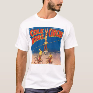 Camiseta Poster de Circo Vintage mostrando Acrobatas de Fio