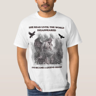 Camiseta Pôster de Citação de Leitura Angel Gothic Dark Aca