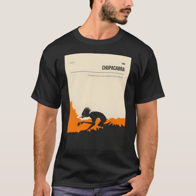 Camiseta Poster de Criptozoologia Criptid Chupacabra (Frente)