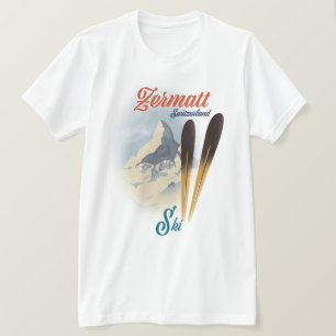 Camiseta Poster de esqui de Suiça Zermatt