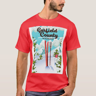 Camiseta Poster de Esqui do Condado de Wyoming