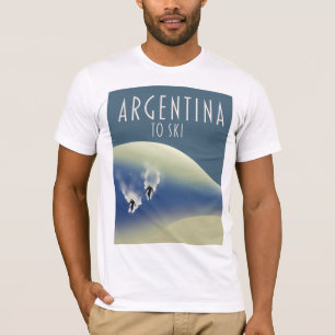Camiseta Poster de esqui estilo Argentina Vintage