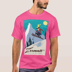 Camiseta Poster de Esqui Zermatt