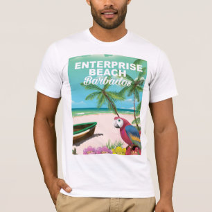 Camiseta Poster de férias de Barbados em Enterprise Beach