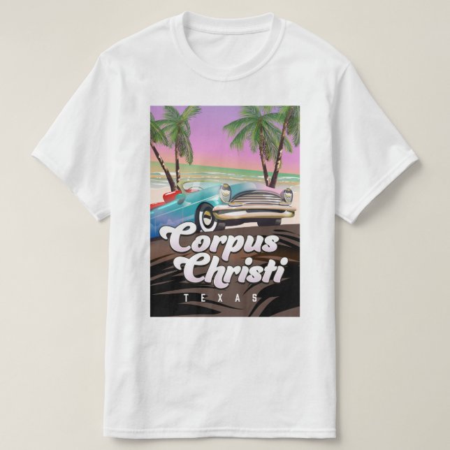 Camiseta Poster de férias do Corpus Christi Texas (Frente do Design)