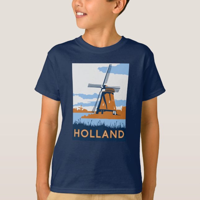 Camiseta Poster de Holland do vintage (Frente)