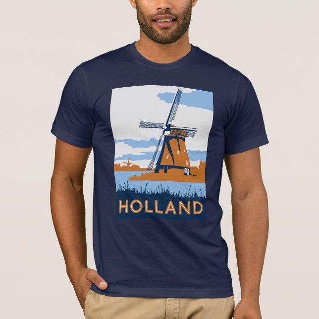 Camiseta Poster de Holland do vintage (Frente)
