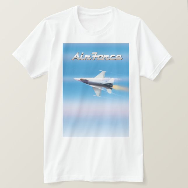 Camiseta Poster de Jet da Força Aérea (Frente do Design)